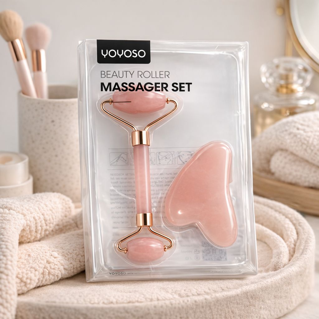 Set de rodillo facial y Gua Sha Yoyoso