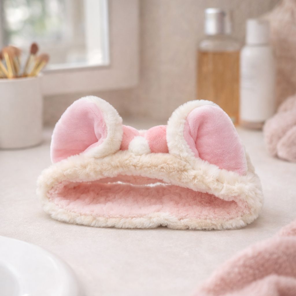 Diadema de Gato con Lazo Suave y Ajustable para Skincare y Maquillaje Yoyoso