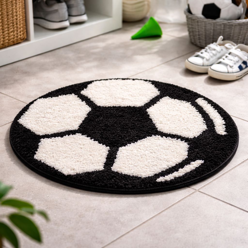 Alfombra Redonda Balón de Fútbol 23 cm Antideslizante Decorativa Yoyoso