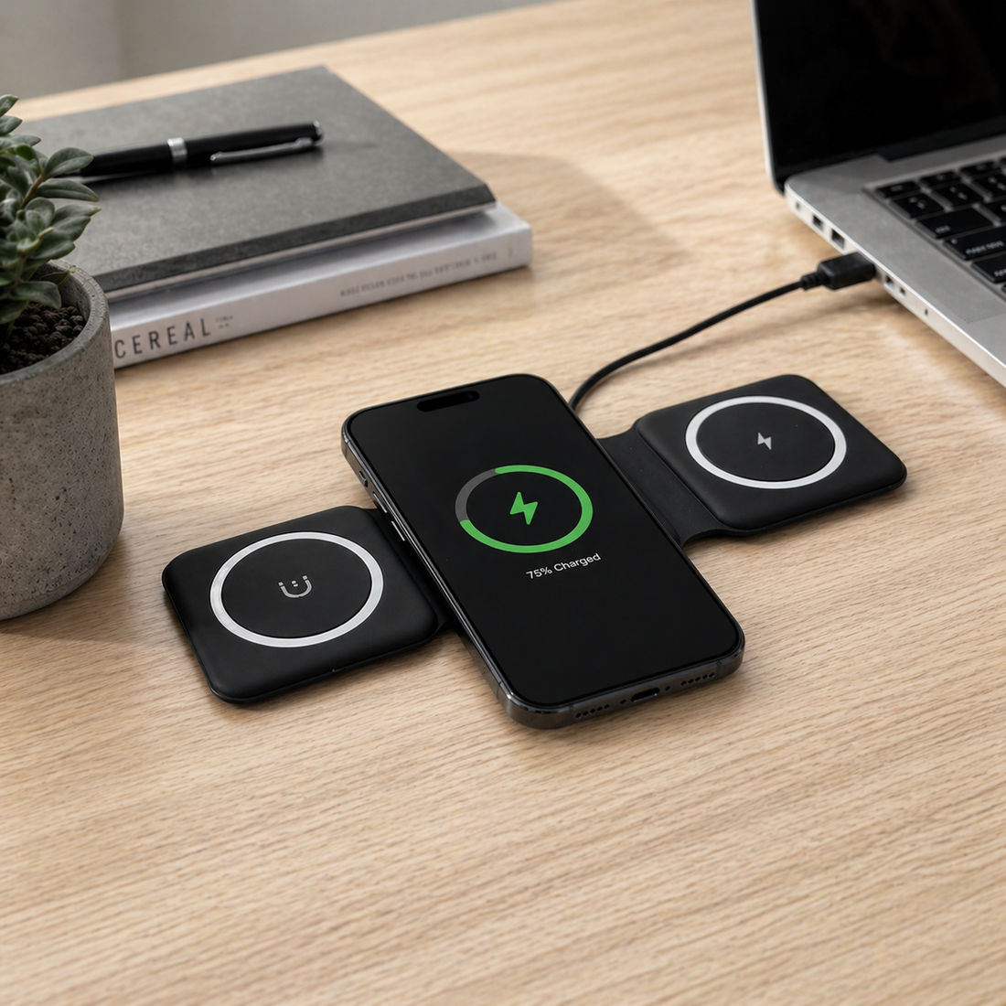 Cargador 3 En 1 Para Celular Reloj Y Audifonos Yoyoso