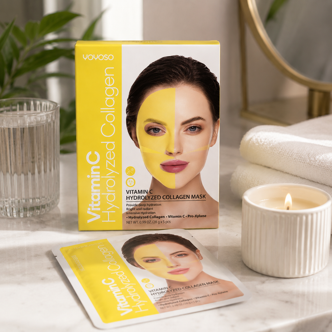 Mascarilla Facial Con Colágeno Hidrolizado Y Vitamina C Yoyoso