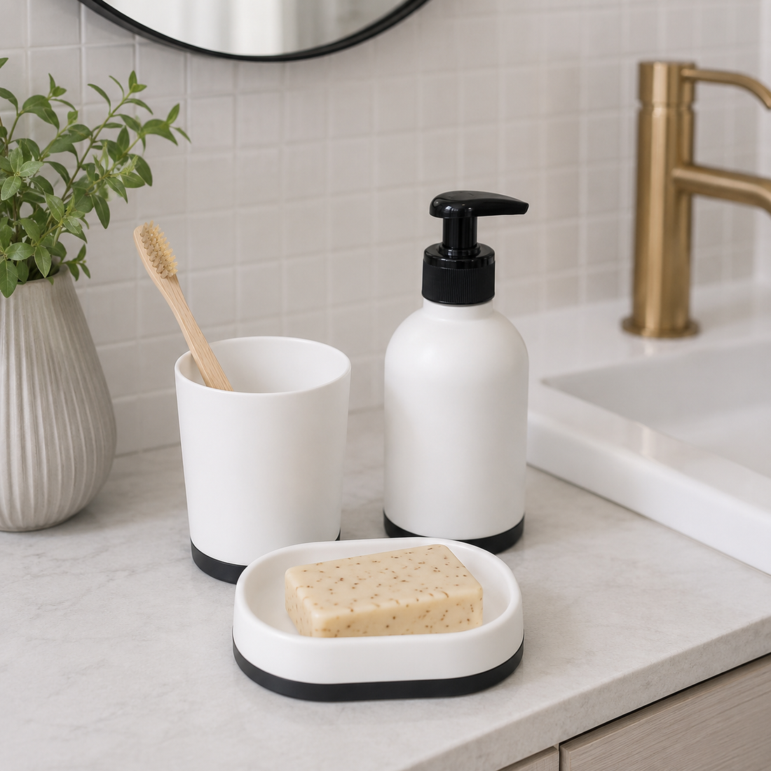 Set De 3 Unidades para el Baño Blanco Yoyoso