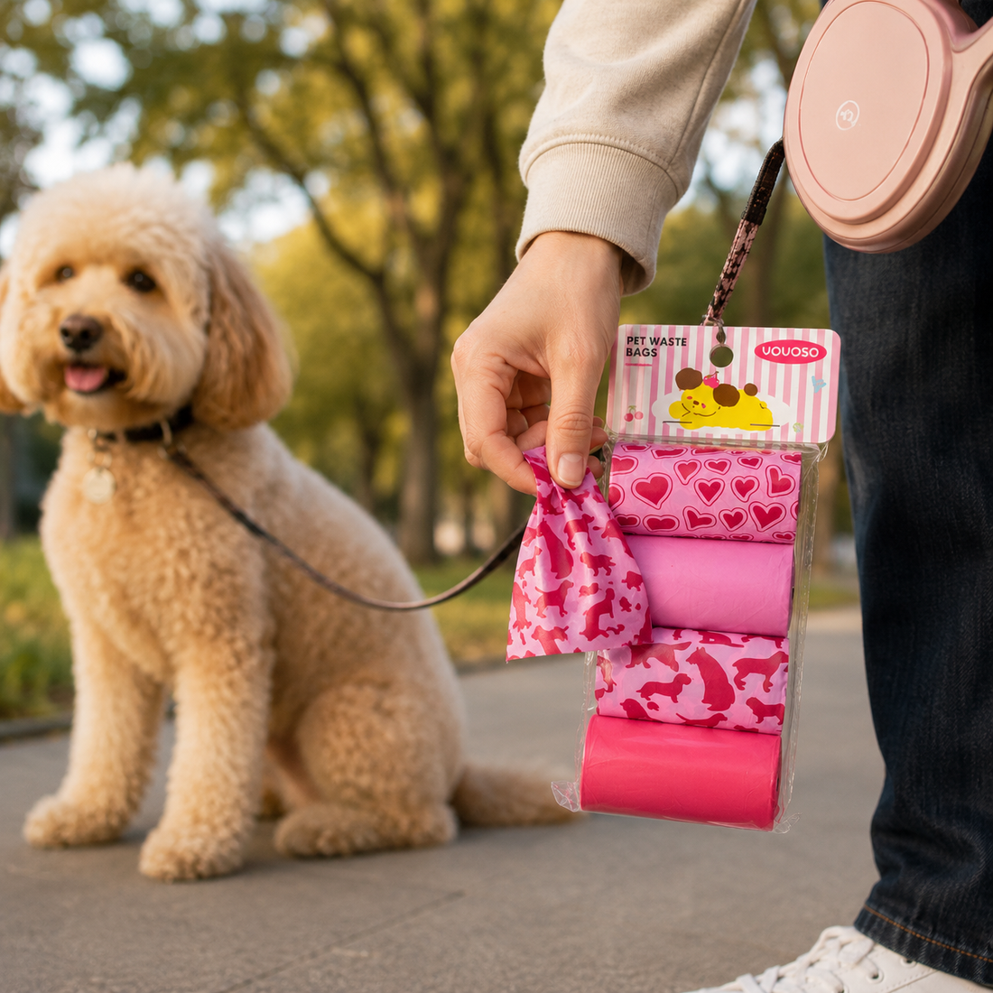 Bolsas De Basura Para Mascotas Rosadas 4 Und Yoyoso