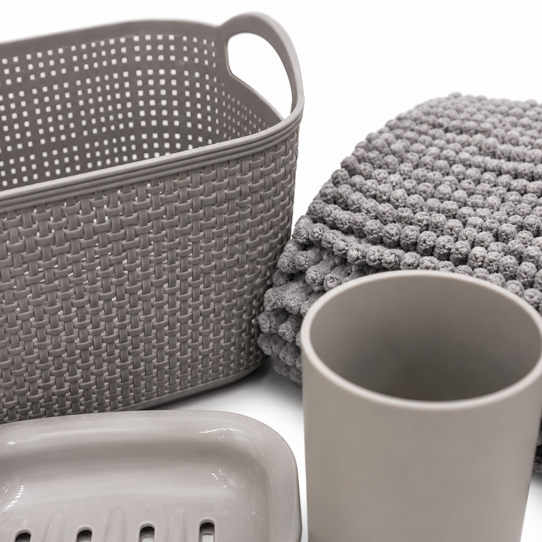 Set de 4 unidades para el baño Gris Yoyoso
