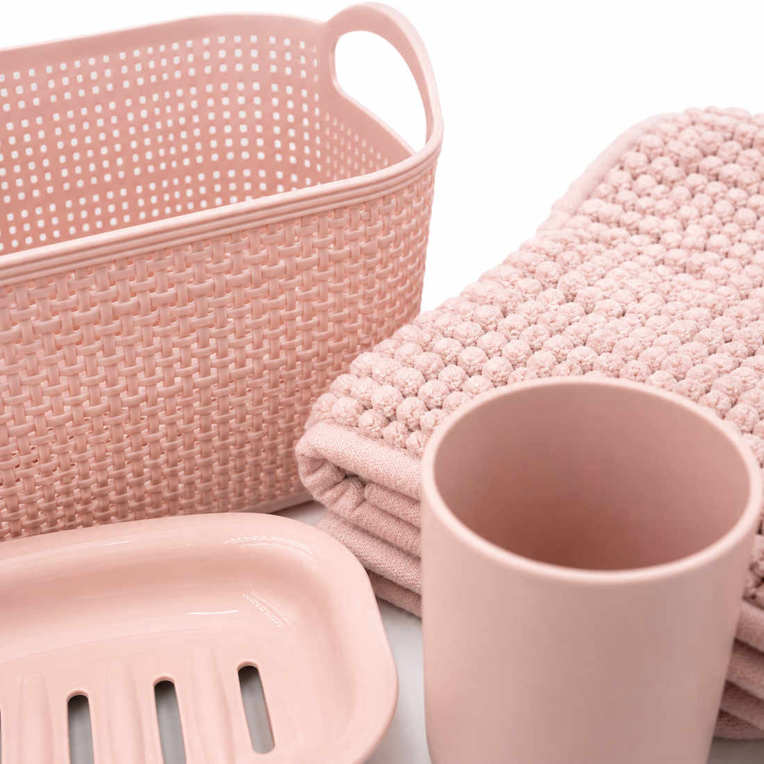 Set de 4 und para el baño -rosado  yoyoso