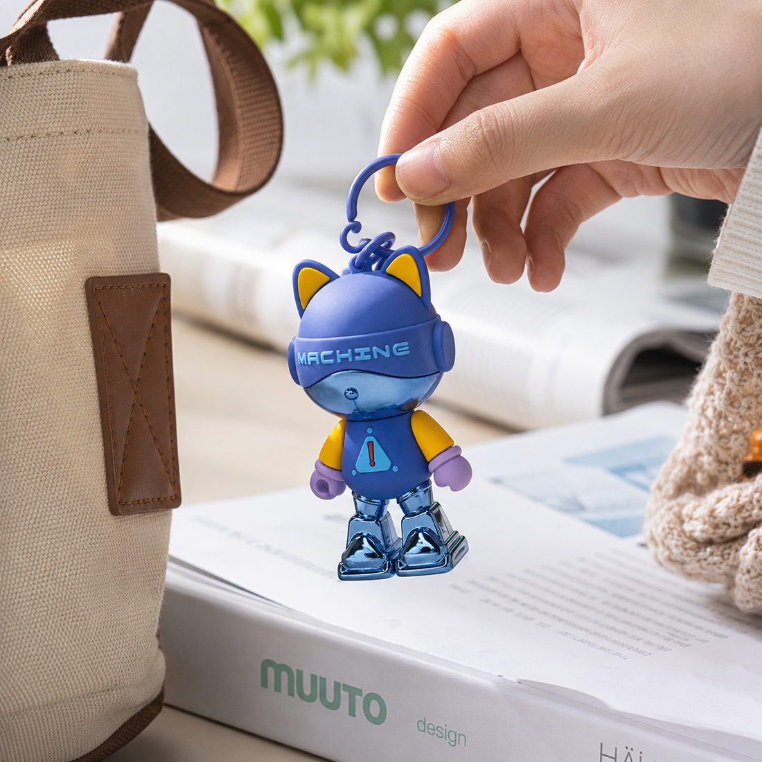 Llavero Robot Gatito Futurista Colgante Decorativo Yoyoso