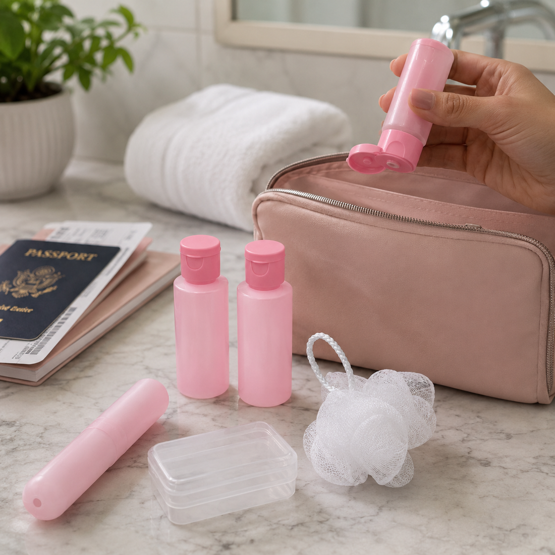 Set de Frascos Para Viaje Rosados 6 und Yoyoso