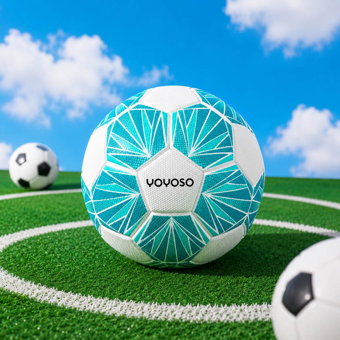 Pelota De Fútbol # 5 Color Azul Yoyoso