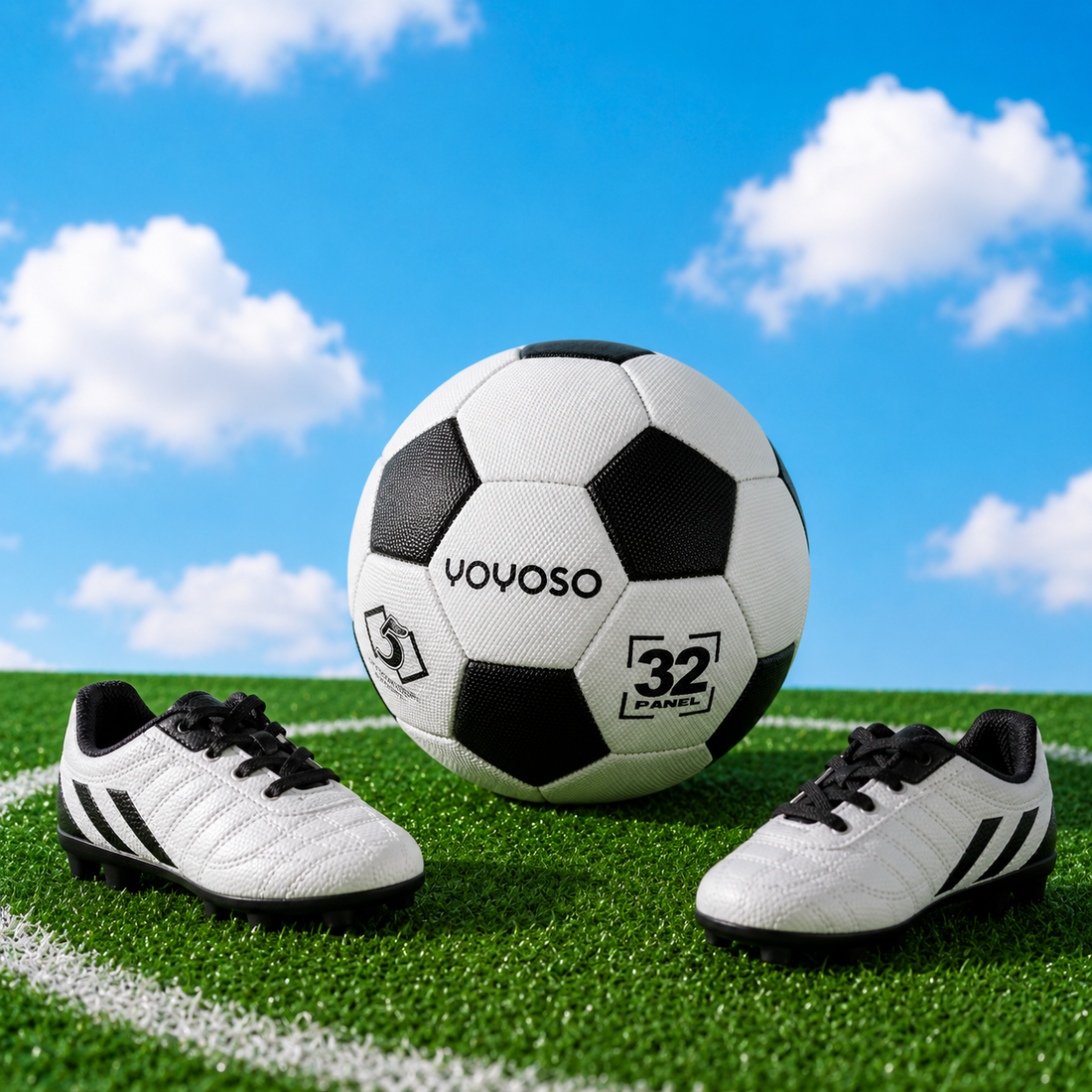 Pelota De Fútbol #5 Blanca y Negra Yoyoso