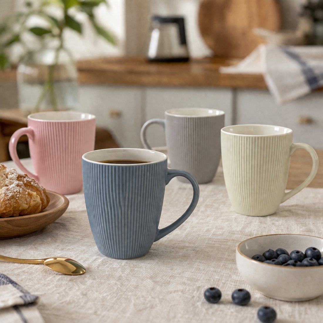 Set De 4 Tazas De Ceramica En Color Surtido Yoyoso