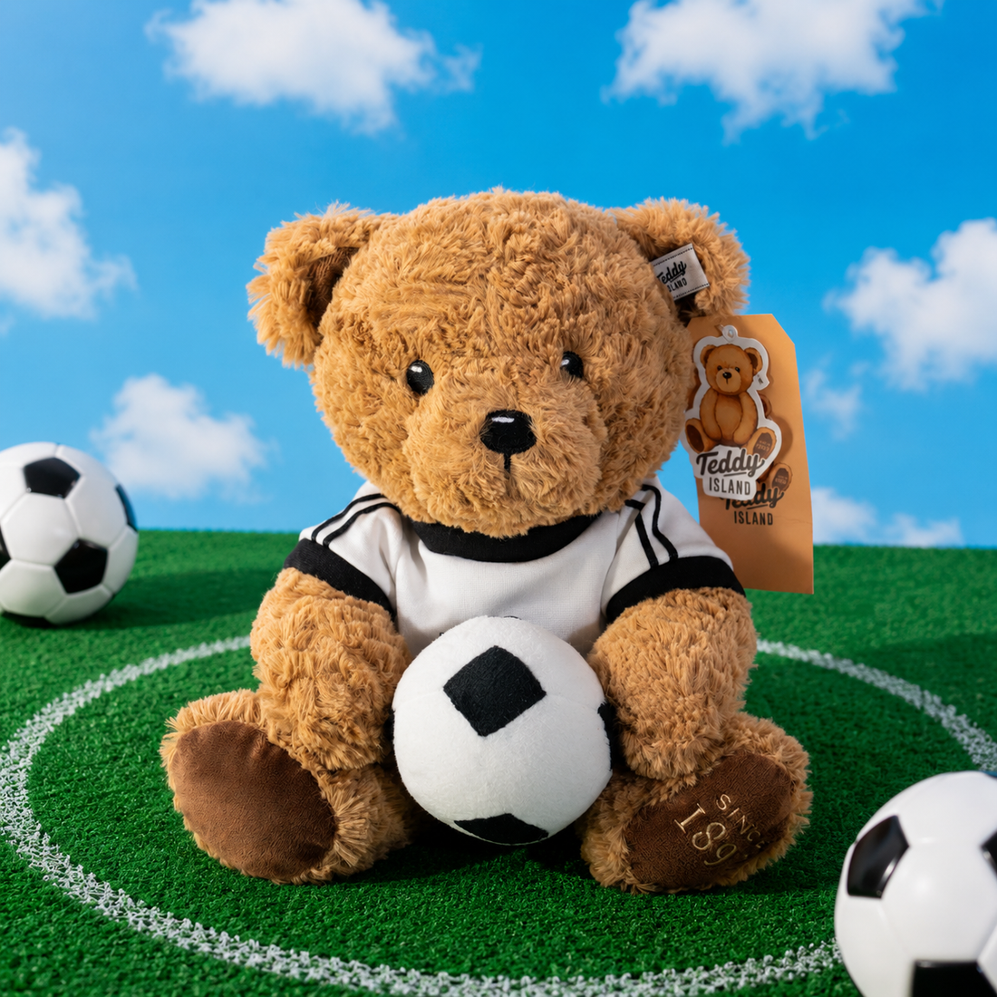 Peluche Teddy Island Balón De Fútbol 25cm Yoyoso