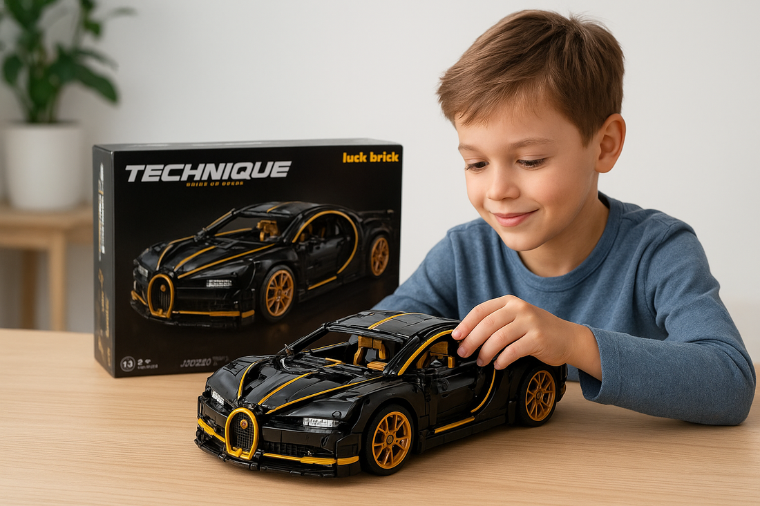 Set de Construcción Auto Deportivo Negro y Dorado Armable