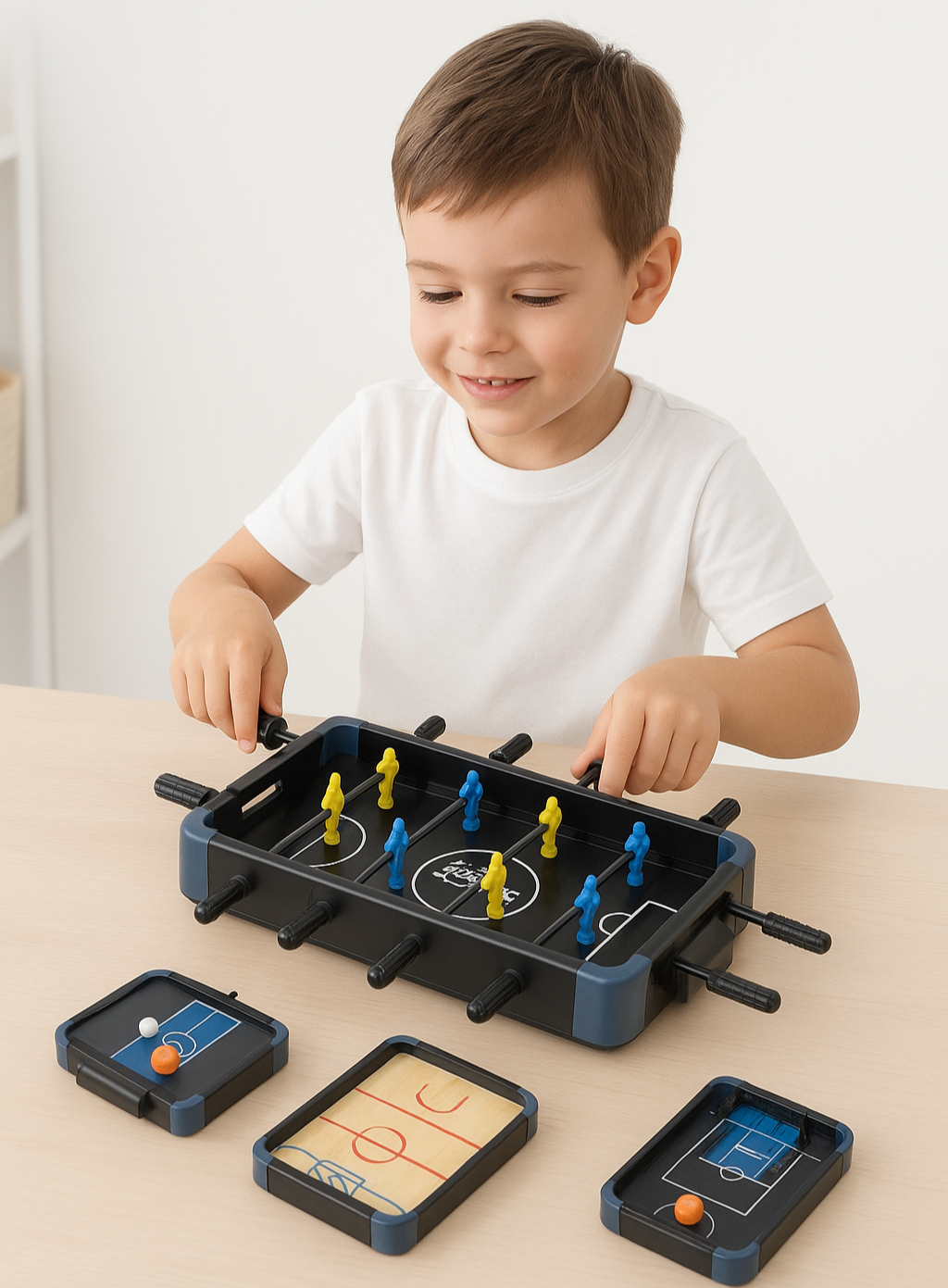 Juego de Mesa 5 en 1 SportsGP Fútbol Ping Pong Hockey Bolos y Baloncesto Yoyoso