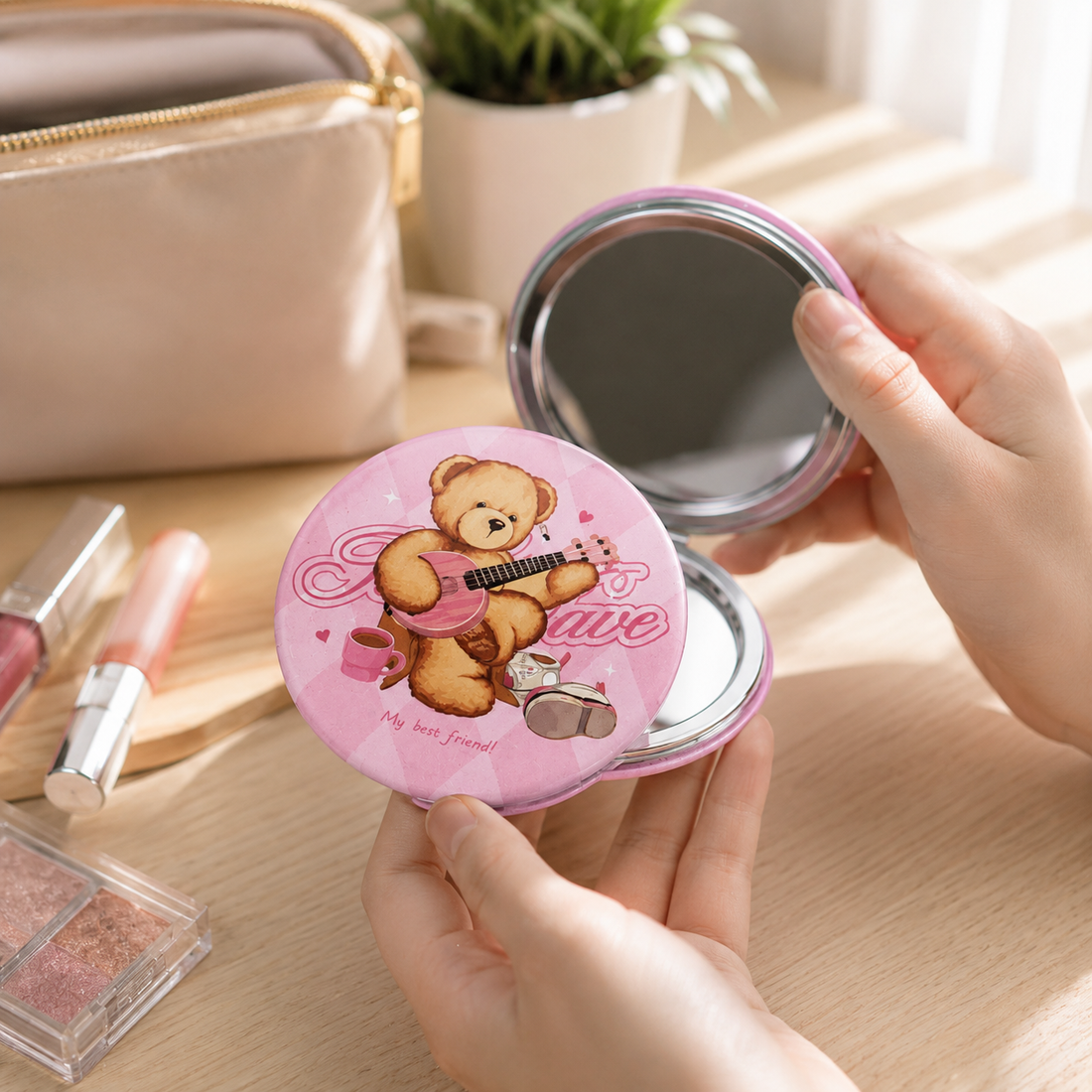 Espejo Mini Plegable Teddy Island Yoyoso