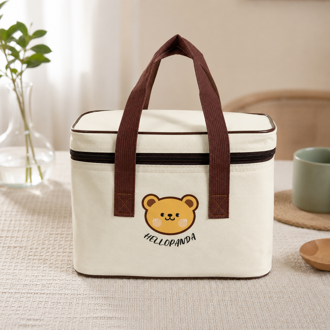 Lonchera de oso rectangular beige yoyoso