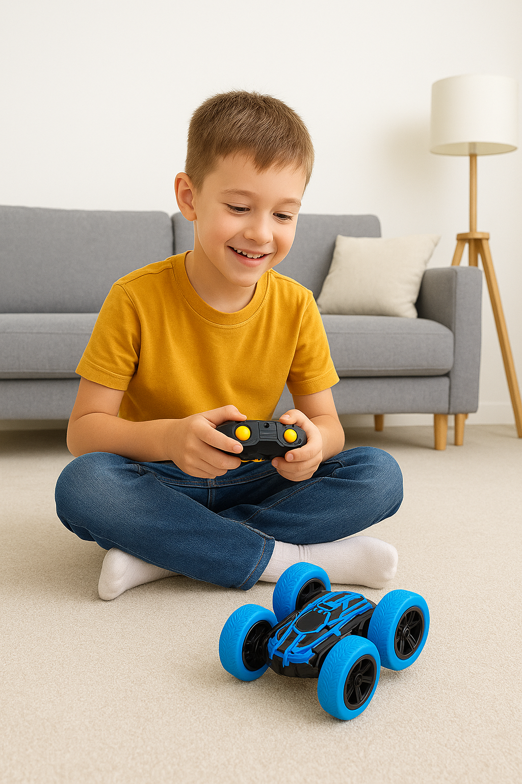 Carro Control Remoto Acrobático Stunt RC 360° Recargable 2.4GHz Azul Yoyoso
