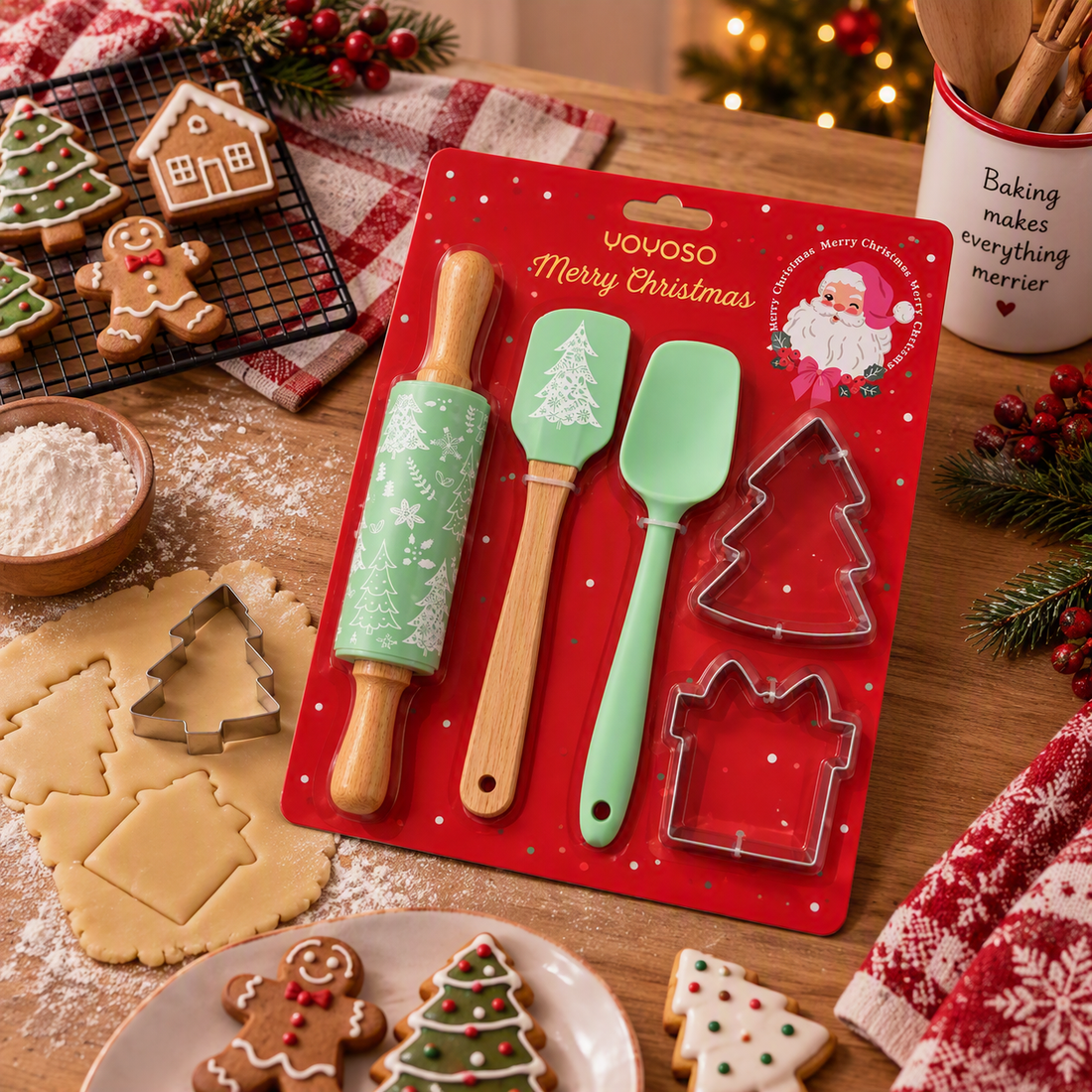 Set de Repostería Navideño 5 unidades Yoyoso