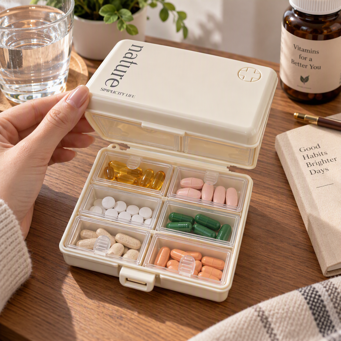 Pastillero Organizador Nature Simplicity Life con Compartimentos Yoyoso