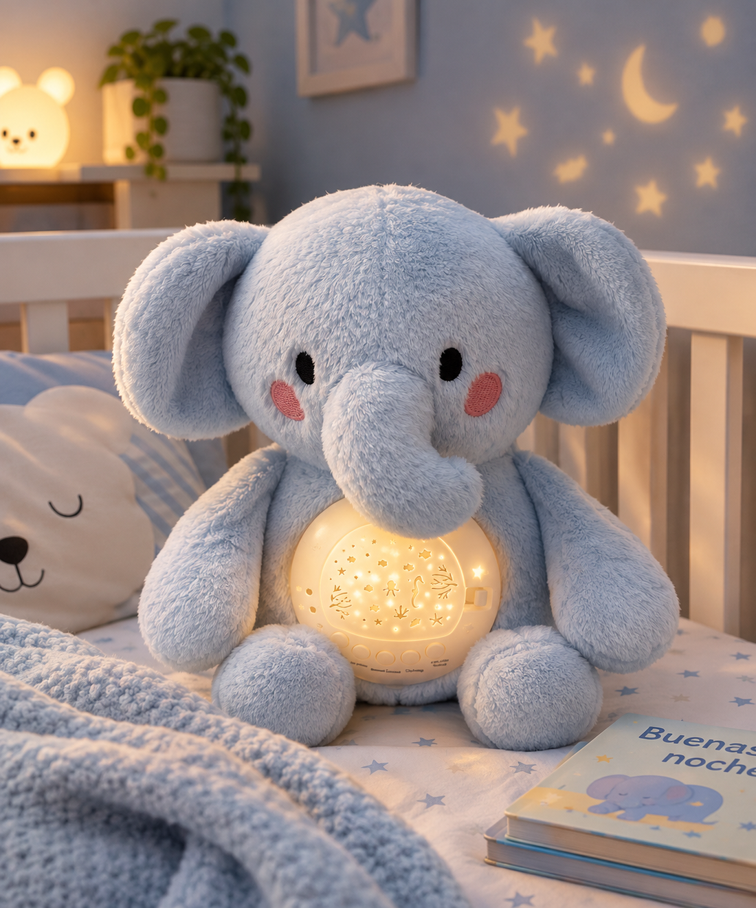 Elefante Peluche para Bebé con Luces y Sonidos para Dormir Yoyoso