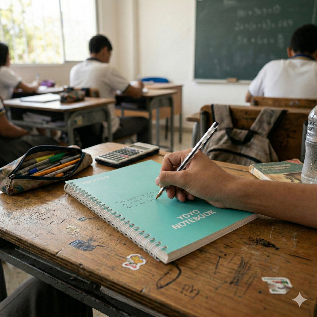 Cuaderno Argollado Escolar Turquesa Yoyoso