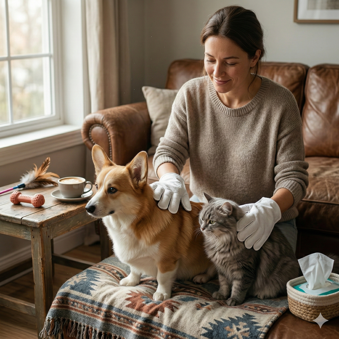 Guantes Húmedos Desechables para Limpieza de Perros y Gatos 6 uds Yoyoso