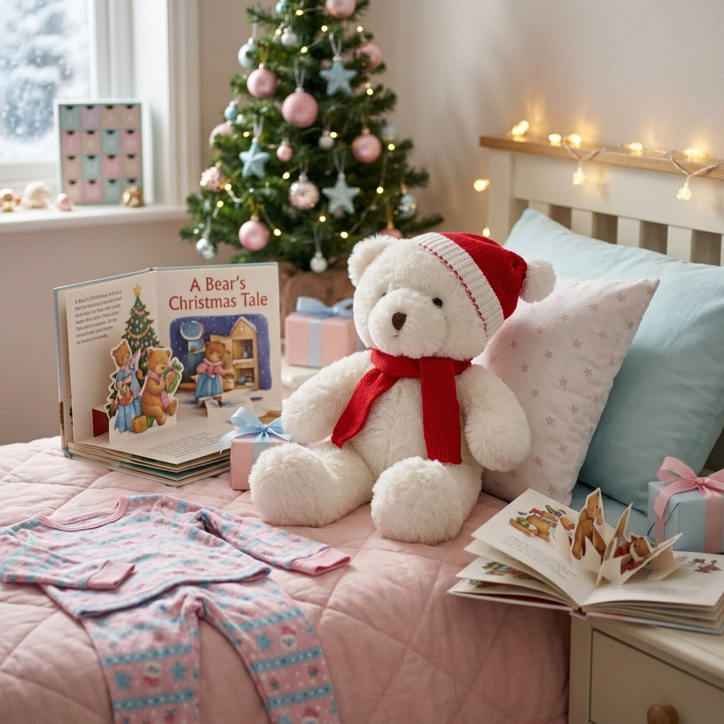 Peluche Oso Navideño Blanco 30 Cm Yoyoso
