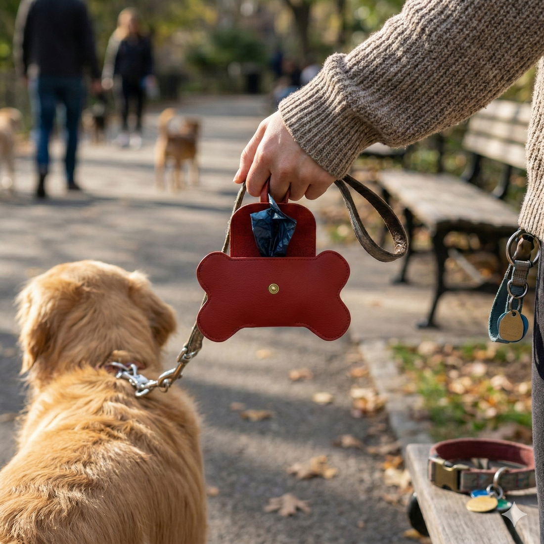 Dispensador de Bolsas para Excrementos de Perro de Cuero con Forma de Hueso Yoyoso