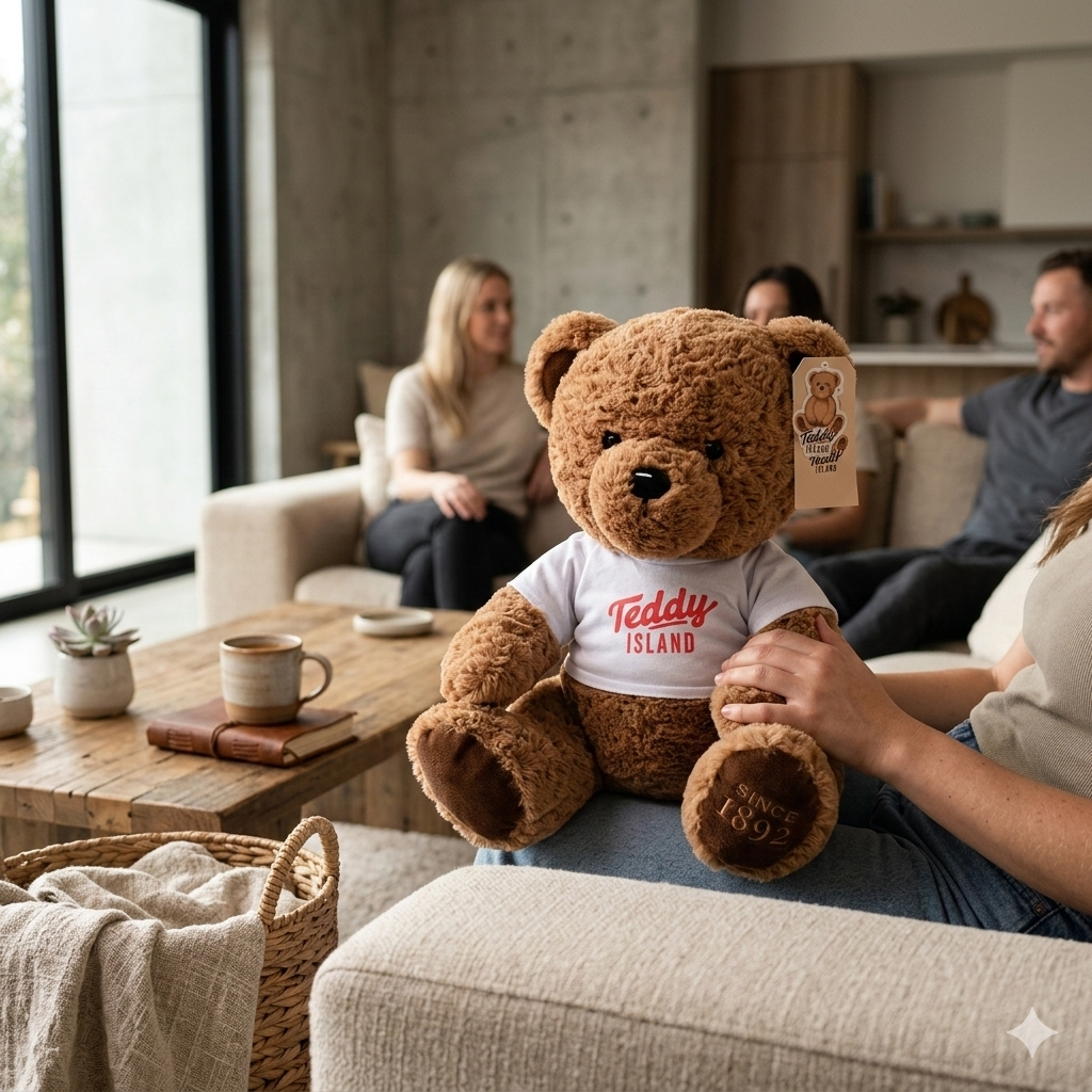 Peluche Teddy Island Con Camisa Blanca  35CM Yoyoso