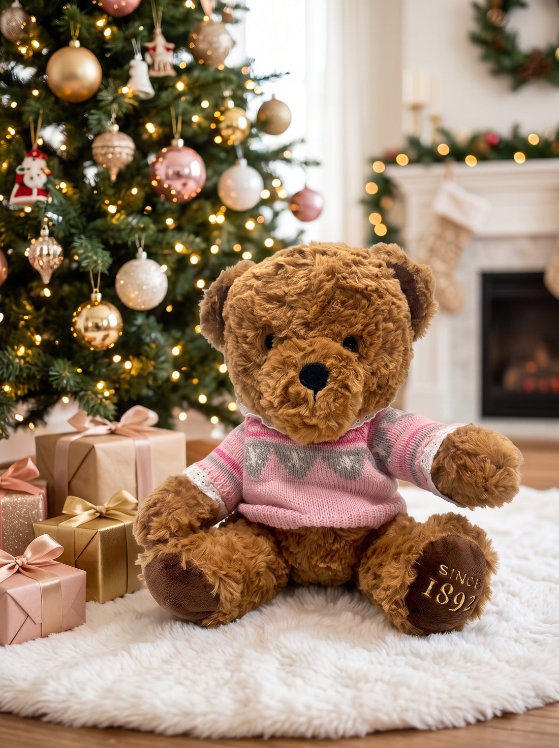 Peluche Oso Teddy Island con Suéter Rosado 25 cm Yoyoso