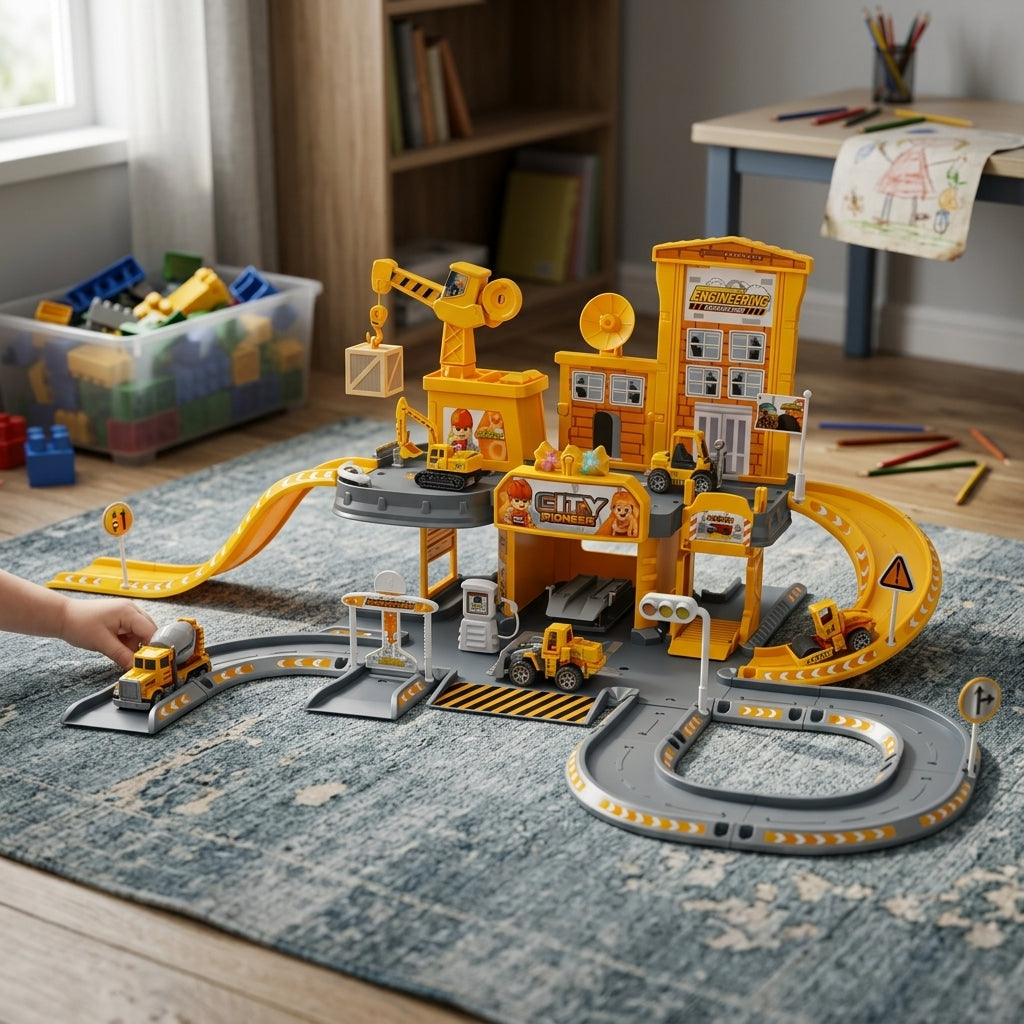 Estación de Construcción DIY con Garaje y Helicóptero Yoyoso