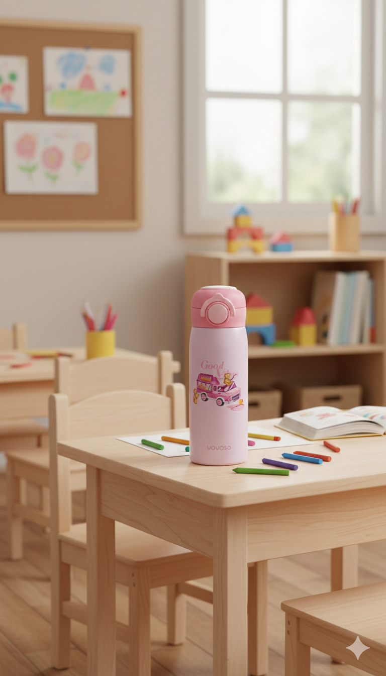 Termo Termico de Acero Inoxidable de Seguridad 400ml Rosa Yoyoso