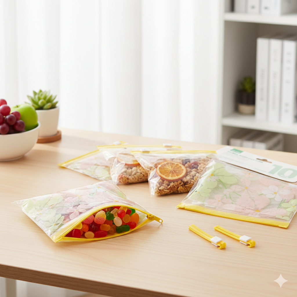 Set X10 Bolsas Herméticas Reutilizables A6 con Diseño de Flores Yoyoso