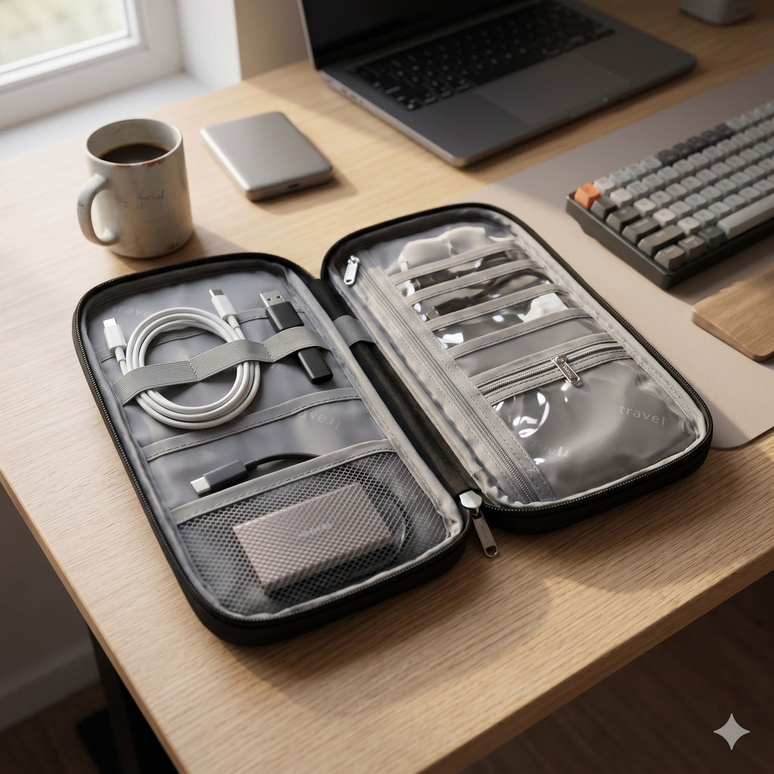 Organizador de Cables y Accesorios de Viaje Dream Travel – Estuche Portátil Grande Yoyoso