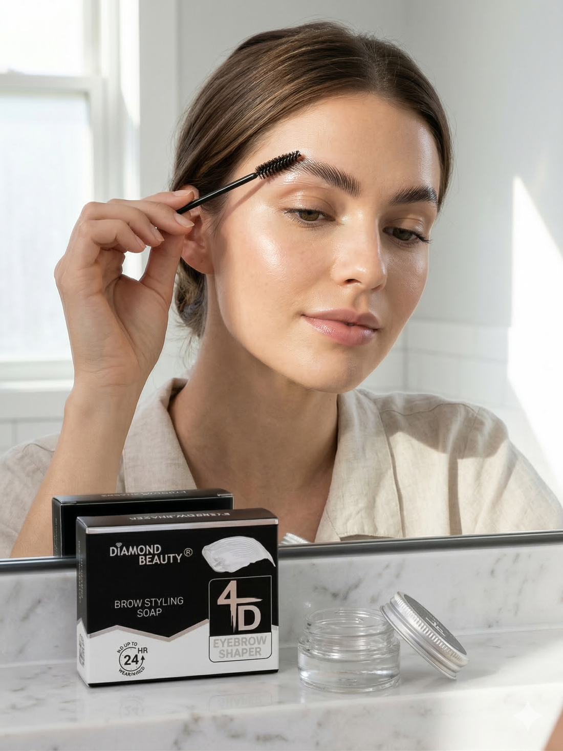 Fijador de Cejas Tipo Jabón con Cepillo Aplicador Efecto Lifting 24H Yoyoso