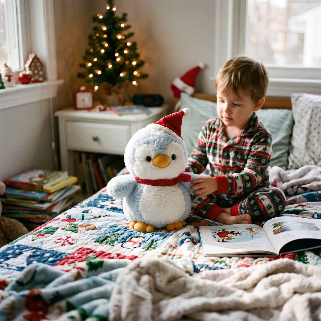 Peluche Pingüino Navideño  23cm Yoyoso