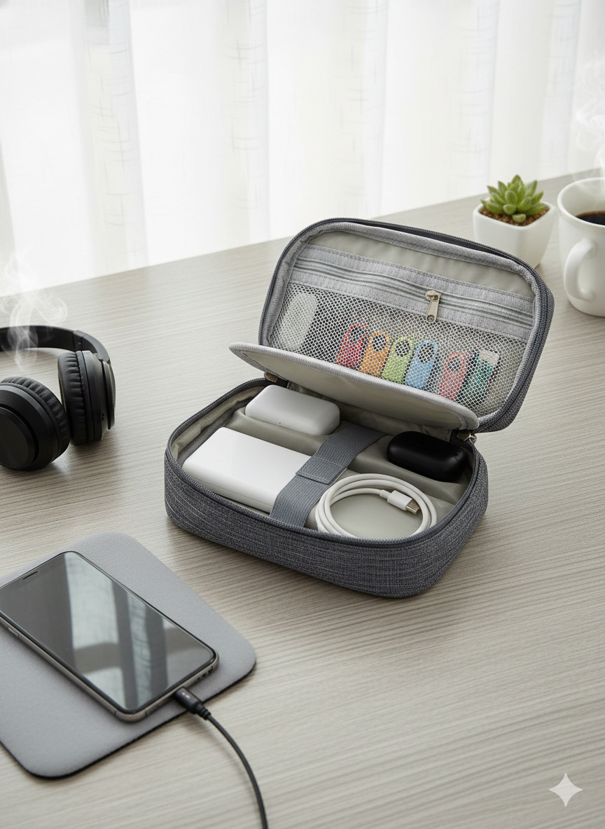 ESTUCHE PARA CABLES - GRIS