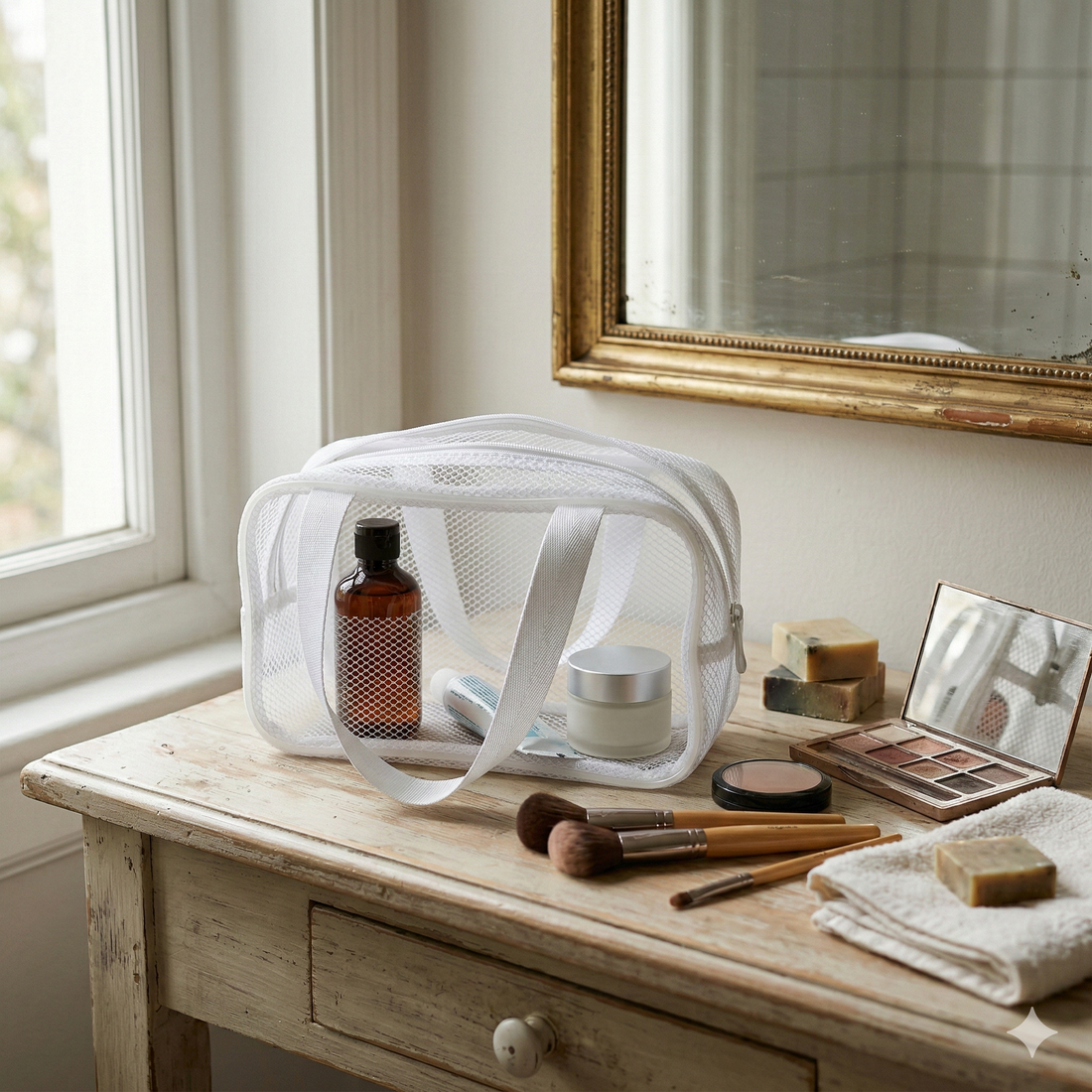 Neceser de Viaje Transparente de Malla con Estilo - Yoyoso