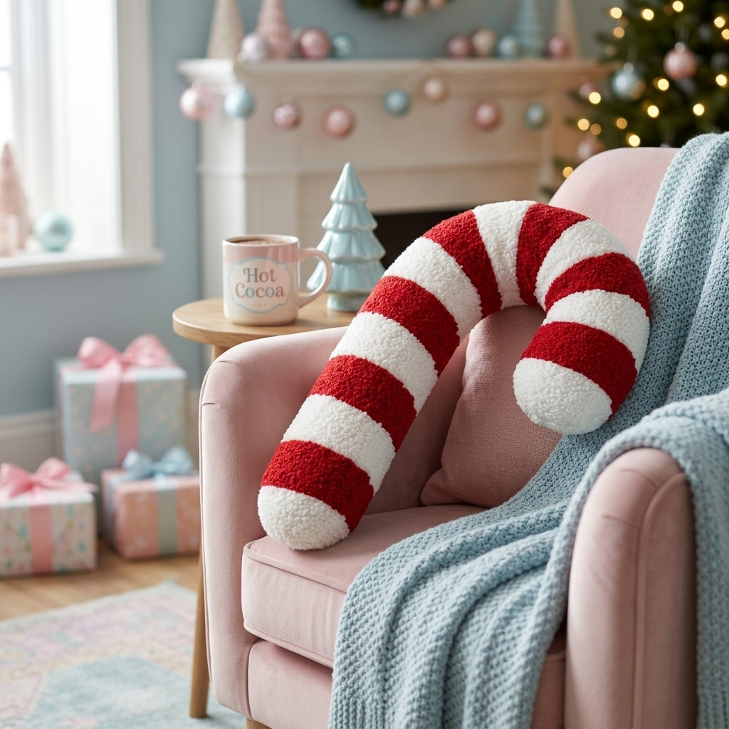 Cojín Decorativo Bastón de Caramelo Navideño 43 Cm Yoyoso