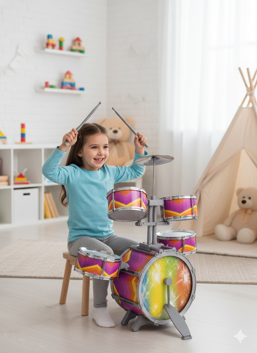 Set de Batería Infantil Jazz Mini | Iniciación Musical Segura | Estilo Didáctico