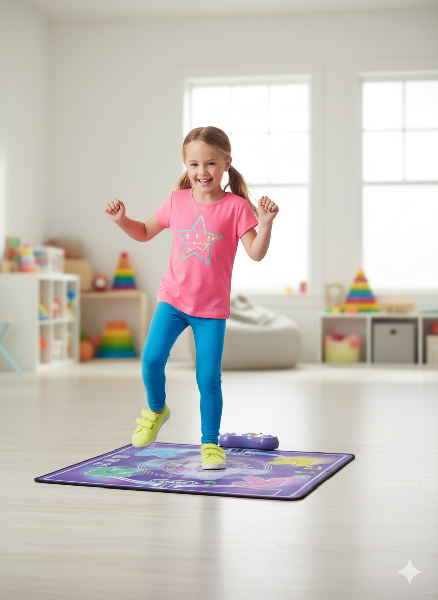 Alfombra de Baile Electrónica para Niños con Luces LED y Música Conexión TV Yoyoso
