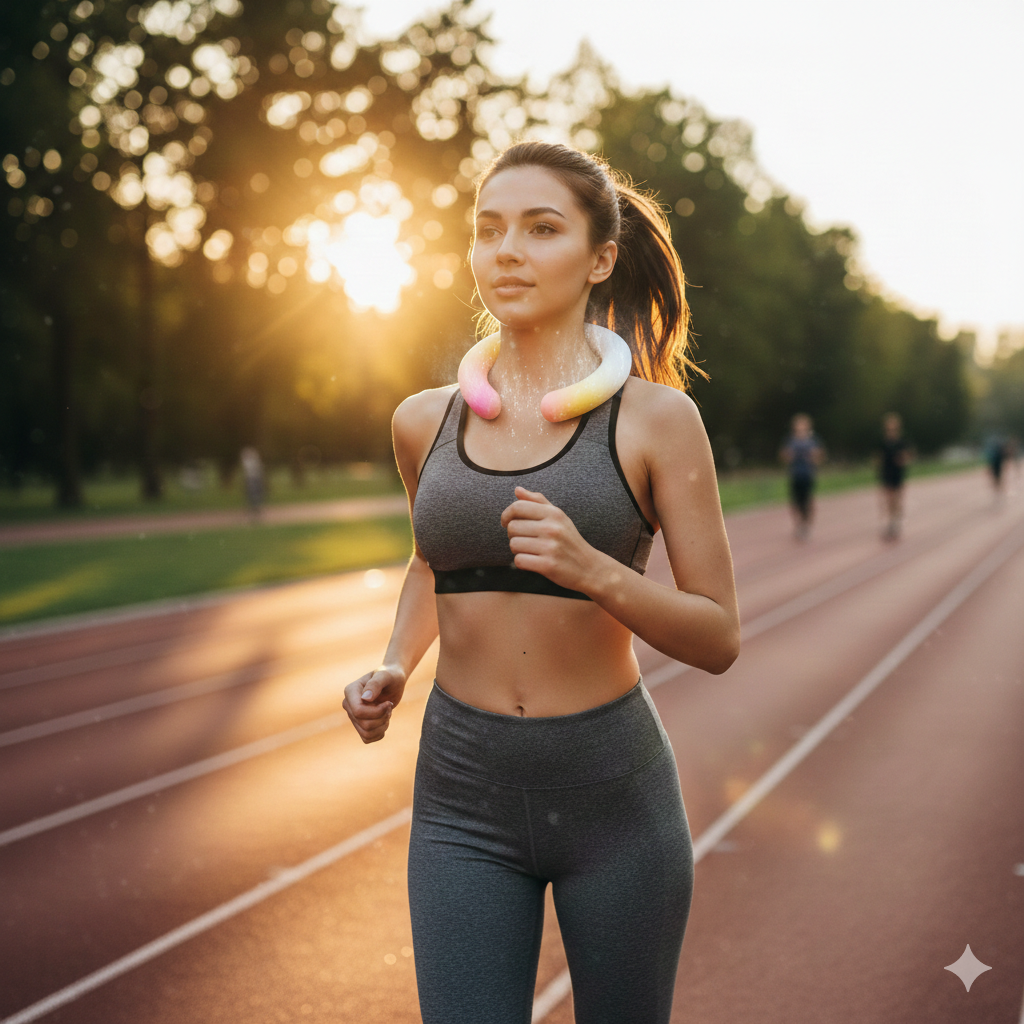 Collar Refrescante Ice Feel Cooling Neck Ring Reutilizable Talla M Rosada Yoyoso