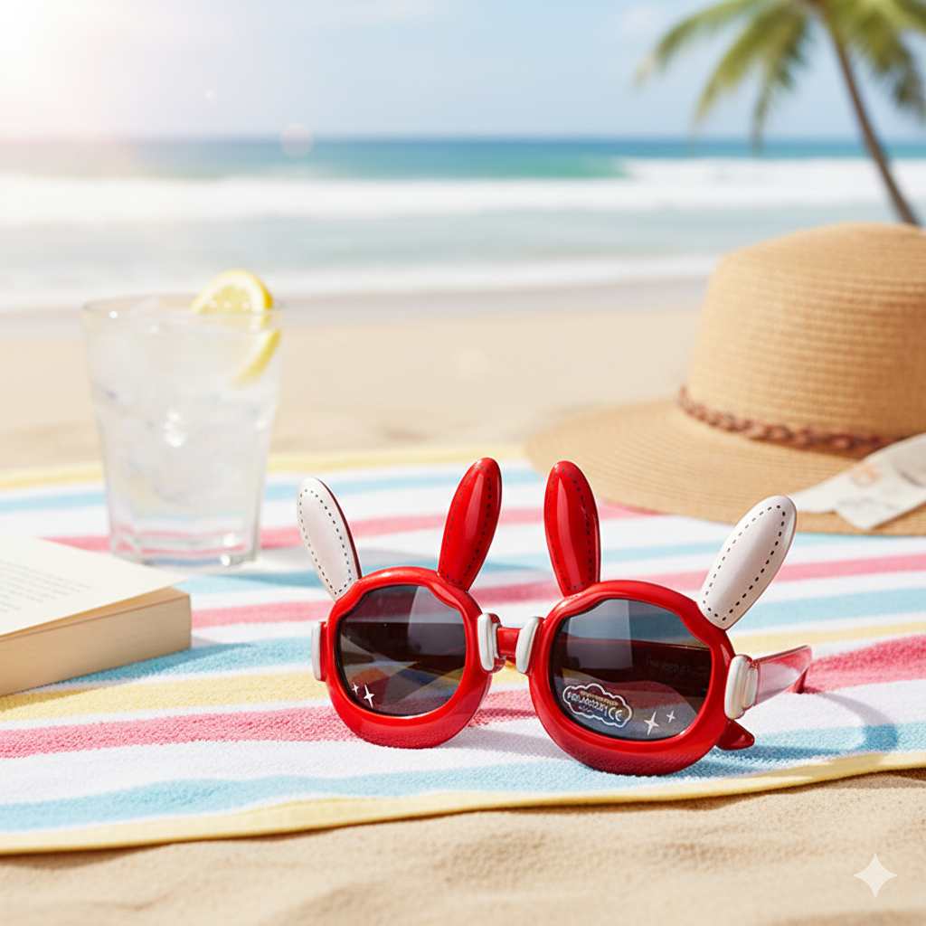 Gafas de Sol Infantiles Diseño Conejo Rojo Lentes Oscuros Polarizados Yoyoso