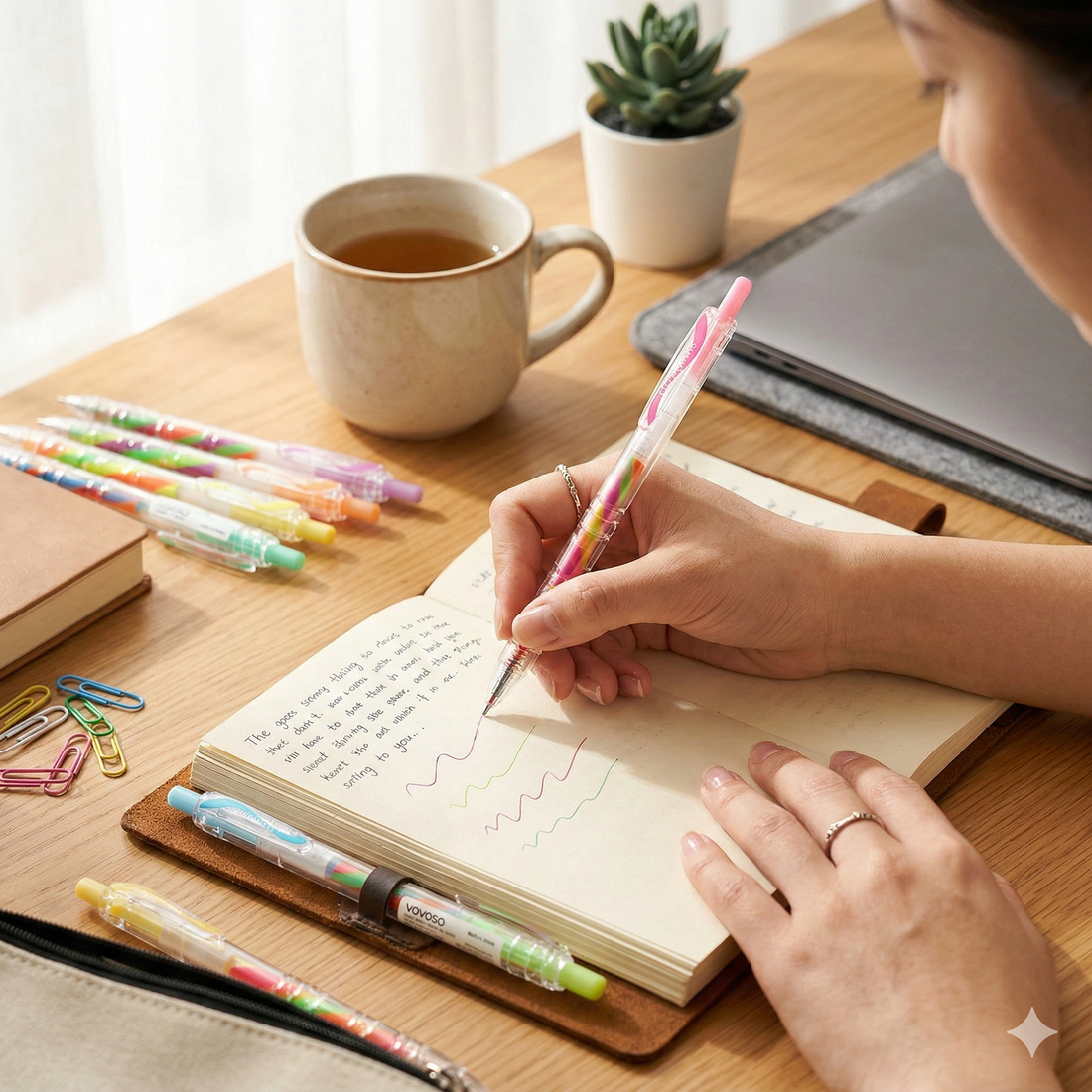 Bolígrafos Retráctiles con Tinta Multicolor y Diseño de Espiral Brillante Yoyoso