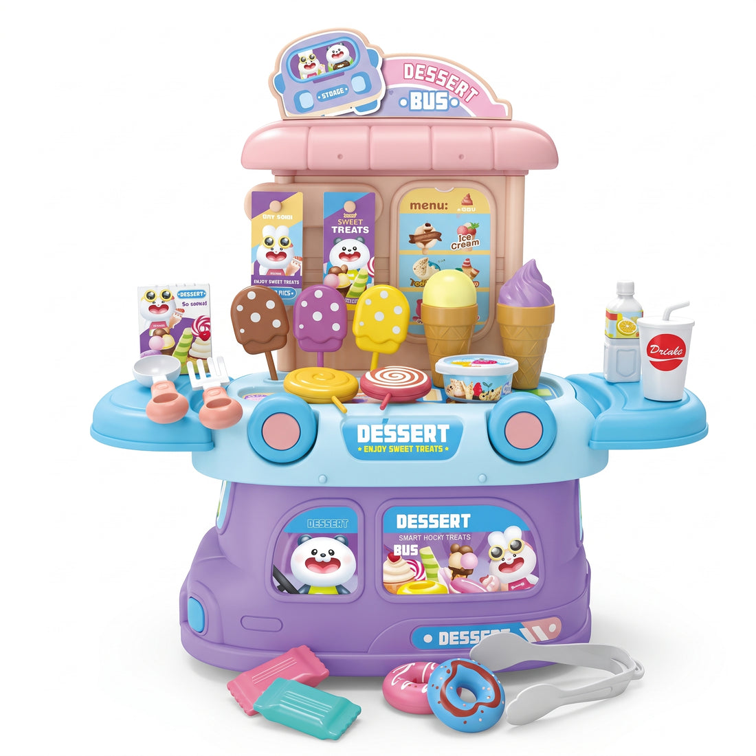 Maleta de Juego 2 en 1 Set de Postres y Helados Morada Yoyoso