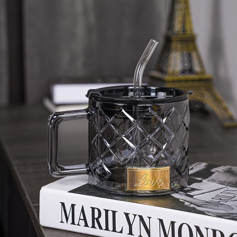 VASO NEGRO CON PITILLO - 500ML