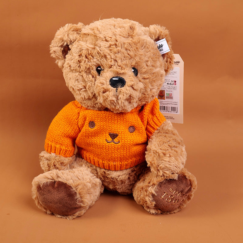 PELUCHE - TEDDY ISLAND - SUETER NARANJA - 25CM