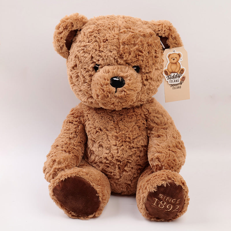 PELUCHE - TEDDY ISLAND - MARRON OSCURO SENTADO - 35CM