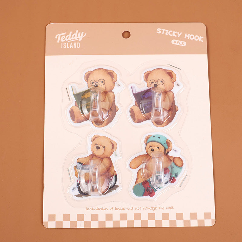 GANCHOS ADHESIVOS - TEDDY ISLAND - 4 PCS