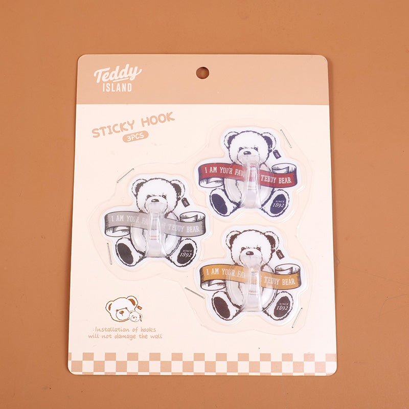 GANCHOS ADHESIVOS - TEDDY ISLAND - 3 PCS