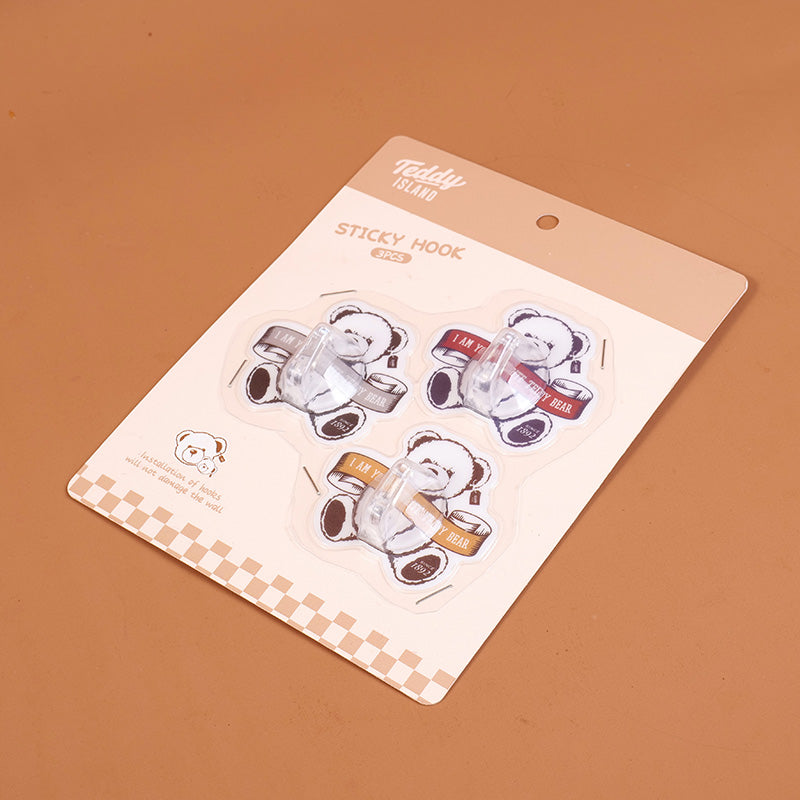 GANCHOS ADHESIVOS - TEDDY ISLAND - 3 PCS